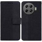 For Tecno Spark 20 Pro+ 4G Geometric Embossed Leather Phone Case(Black) - 1