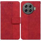 For Tecno Spark 20 Pro+ 4G Geometric Embossed Leather Phone Case(Red) - 1