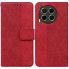 For Tecno Camon 30 4G / 30 5G CL6 CL7 Geometric Embossed Leather Phone Case(Red) - 1