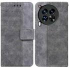 For Tecno Camon 30 Premier 5G Geometric Embossed Leather Phone Case(Grey) - 1