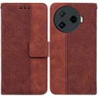 For Tecno Camon 30 Pro CL8 Geometric Embossed Leather Phone Case(Brown) - 1