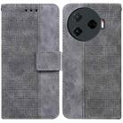 For Tecno Camon 30 Pro CL8 Geometric Embossed Leather Phone Case(Grey) - 1