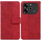 For Tecno Pova 6 Pro / Pova 6 Geometric Embossed Leather Phone Case(Red) - 1