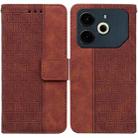 For Tecno Pova 6 Neo Geometric Embossed Leather Phone Case(Brown) - 1