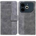 For Tecno Pova 6 Neo Geometric Embossed Leather Phone Case(Grey) - 1