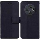 For Tecno Spark 30C Geometric Embossed Leather Phone Case(Black) - 1
