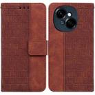 For Tecno Spark Go 1 / Pop 9 Pro Geometric Embossed Leather Phone Case(Brown) - 1
