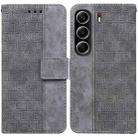 For Tecno Camon 40 Geometric Embossed Leather Phone Case(Grey) - 1