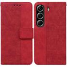 For Tecno Camon 40 Geometric Embossed Leather Phone Case(Red) - 1
