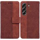 For Tecno Camon 40 Pro 4G Geometric Embossed Leather Phone Case(Brown) - 1