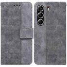 For Tecno Camon 40 Pro 4G Geometric Embossed Leather Phone Case(Grey) - 1