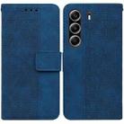 For Tecno Camon 40 Pro 4G Geometric Embossed Leather Phone Case(Blue) - 1