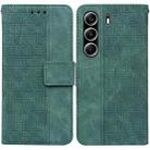 For Tecno Camon 40 Pro 4G Geometric Embossed Leather Phone Case(Green) - 1
