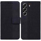 For Tecno Camon 40 Pro 4G Geometric Embossed Leather Phone Case(Black) - 1