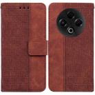 For Tecno Spark 30 4G Geometric Embossed Leather Phone Case(Brown) - 1