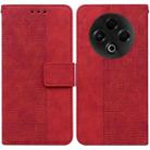 For Tecno Spark 30 4G Geometric Embossed Leather Phone Case(Red) - 1