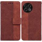 For Tecno Spark 30 Pro Geometric Embossed Leather Phone Case(Brown) - 1