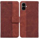 For Tecno Pop 10 / Spark Go 2 4G Geometric Embossed Leather Phone Case(Brown) - 1