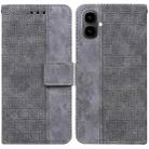 For Tecno Pop 10 / Spark Go 2 4G Geometric Embossed Leather Phone Case(Grey) - 1