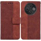 For Tecno Pop 9 5G / Spark 30C 5G Geometric Embossed Leather Phone Case(Brown) - 1