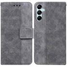 For Samsung Galaxy M54 Geometric Embossed Leather Phone Case(Grey) - 1