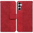 For Samsung Galaxy M54 Geometric Embossed Leather Phone Case(Red) - 1