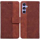 For Samsung Galaxy S23 FE 5G Geometric Embossed Leather Phone Case(Brown) - 1