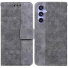 For Samsung Galaxy S23 FE 5G Geometric Embossed Leather Phone Case(Grey) - 1