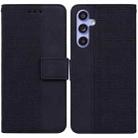 For Samsung Galaxy S23 FE 5G Geometric Embossed Leather Phone Case(Black) - 1