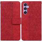 For Samsung Galaxy S23 FE 5G Geometric Embossed Leather Phone Case(Red) - 1