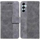 For Samsung Galaxy M34 5G/F34 5G Geometric Embossed Leather Phone Case(Grey) - 1