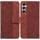 For Samsung Galaxy A05s Geometric Embossed Leather Phone Case(Brown) - 1