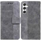 For Samsung Galaxy S24+ 5G Geometric Embossed Leather Phone Case(Grey) - 1