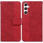 For Samsung Galaxy S24+ 5G Geometric Embossed Leather Phone Case(Red) - 1