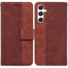 For Samsung Galaxy S24 5G Geometric Embossed Leather Phone Case(Brown) - 1