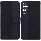 For Samsung Galaxy S24 5G Geometric Embossed Leather Phone Case(Black) - 1