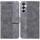 For Samsung Galaxy M15/F15 Geometric Embossed Leather Phone Case(Grey) - 1