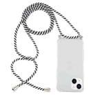 For iPhone 15 Four-Corner Shockproof Transparent TPU Case with Lanyard(Zebra) - 1