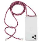 For iPhone 15 Pro Four-Corner Shockproof Transparent TPU Case with Lanyard(Red Grey Yellow) - 1