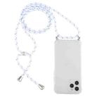 For iPhone 15 Pro Four-Corner Shockproof Transparent TPU Case with Lanyard(White Grey) - 1