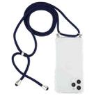 For iPhone 15 Pro Max Four-Corner Shockproof Transparent TPU Case with Lanyard(Dark Blue) - 1