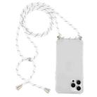 For iPhone 16 Pro Max Four-Corner Shockproof Transparent TPU Case with Lanyard(White Black) - 1