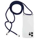 For iPhone 16 Pro Max Four-Corner Shockproof Transparent TPU Case with Lanyard(Dark Blue) - 1