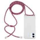 For iPhone 16 Plus Four-Corner Shockproof Transparent TPU Case with Lanyard(Red Grey Yellow) - 1