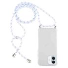 For iPhone 16 Plus Four-Corner Shockproof Transparent TPU Case with Lanyard(White Grey) - 1