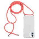 For iPhone 16 Plus Four-Corner Shockproof Transparent TPU Case with Lanyard(Red) - 1