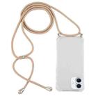 For iPhone 16 Plus Four-Corner Shockproof Transparent TPU Case with Lanyard(Gold) - 1