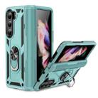 For Samsung Galaxy Z Fold5 Shockproof TPU + PC Phone Case with Protective Strap(Grey Green) - 1
