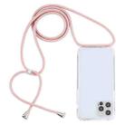 For iPhone 15 Pro Transparent Acrylic Airbag Shockproof Phone Protective Case with Lanyard(Rose Gold) - 1