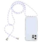 For iPhone 15 Pro Transparent Acrylic Airbag Shockproof Phone Protective Case with Lanyard(White Grey Rough Grain) - 1